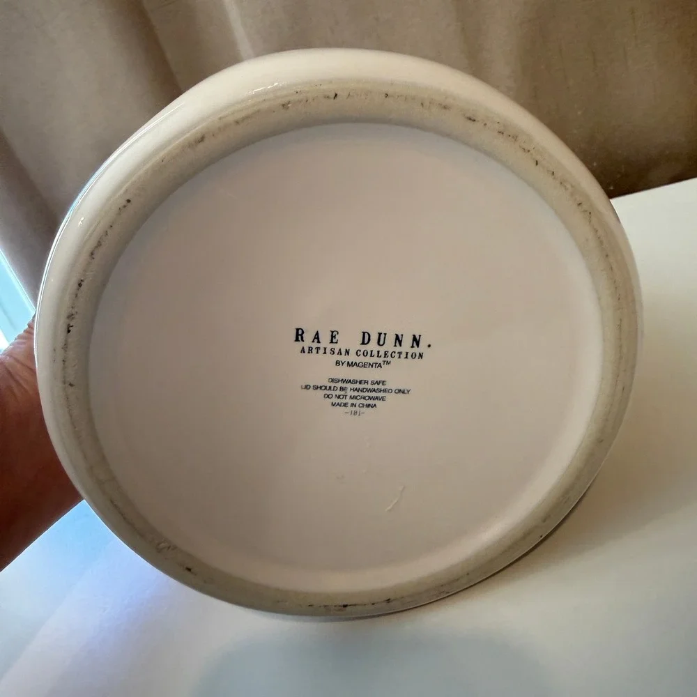 Rae Dunn Easter Candy Ceramic Canister Ivory Magenta Artisan Collection Jar Lid